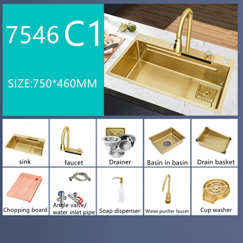Gold Waterfall Kitchen Sink - Image 11