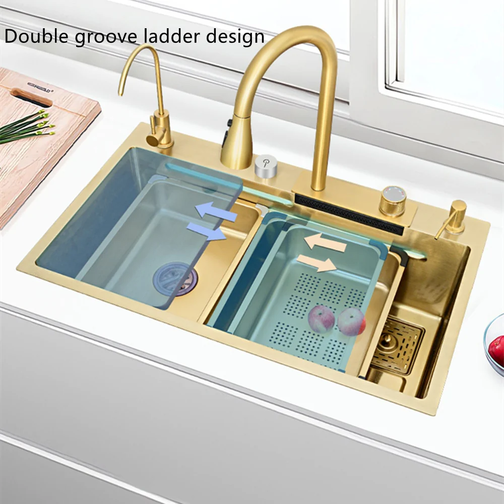 Gold Waterfall Kitchen Sink - Image 15