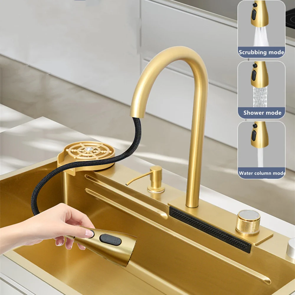 Gold Waterfall Kitchen Sink - Image 17