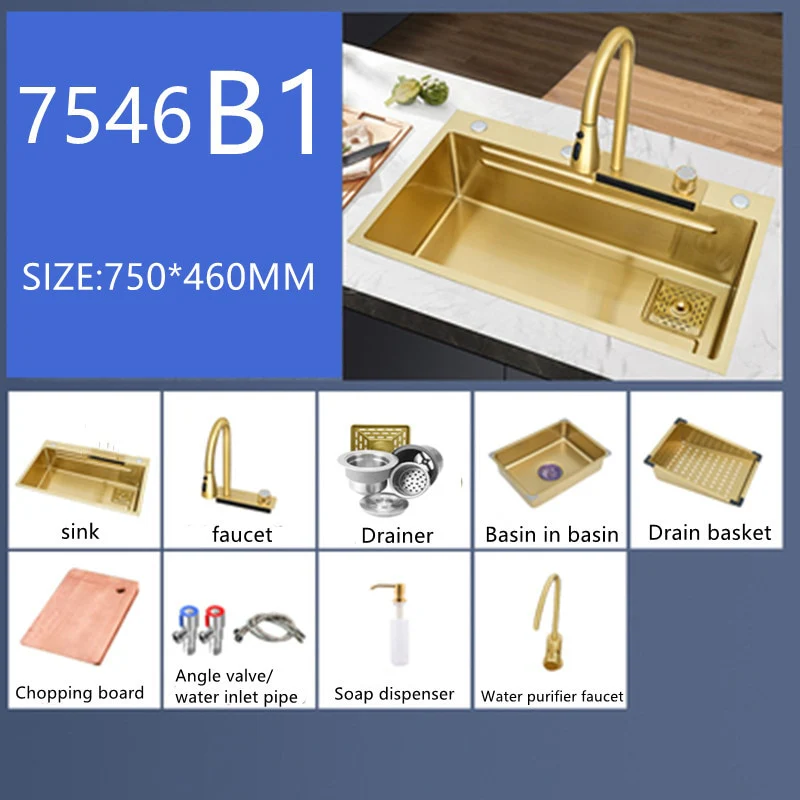Gold Waterfall Kitchen Sink - Image 3
