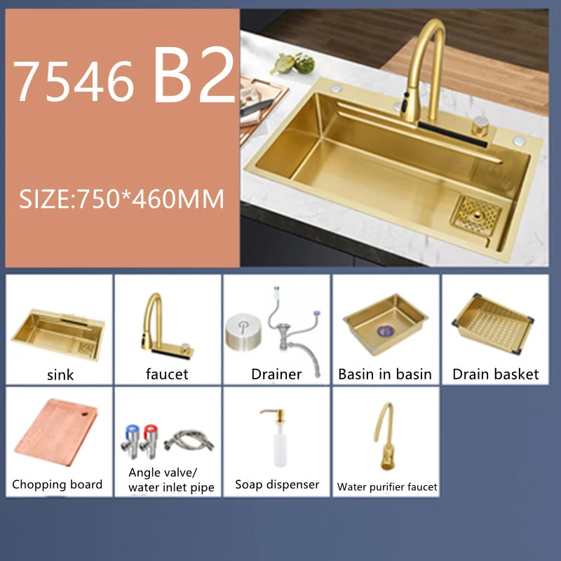 Gold Waterfall Kitchen Sink - Image 4