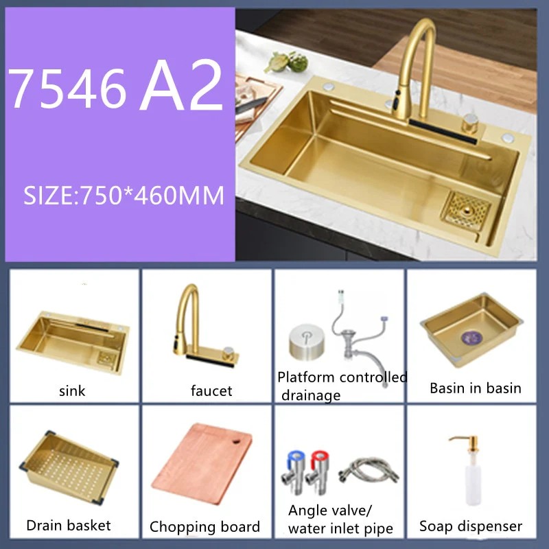 Gold Waterfall Kitchen Sink - Image 6