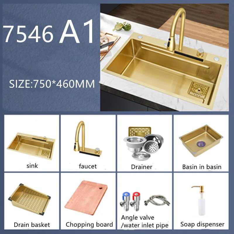 Gold Waterfall Kitchen Sink - Image 8