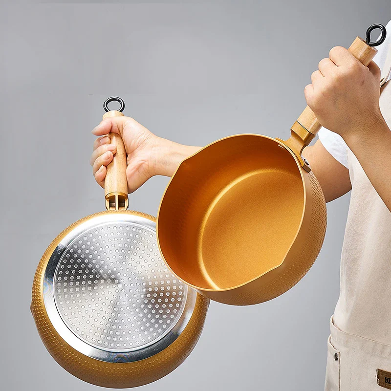 Golden Aluminum Saucepan With Steamer - Image 3