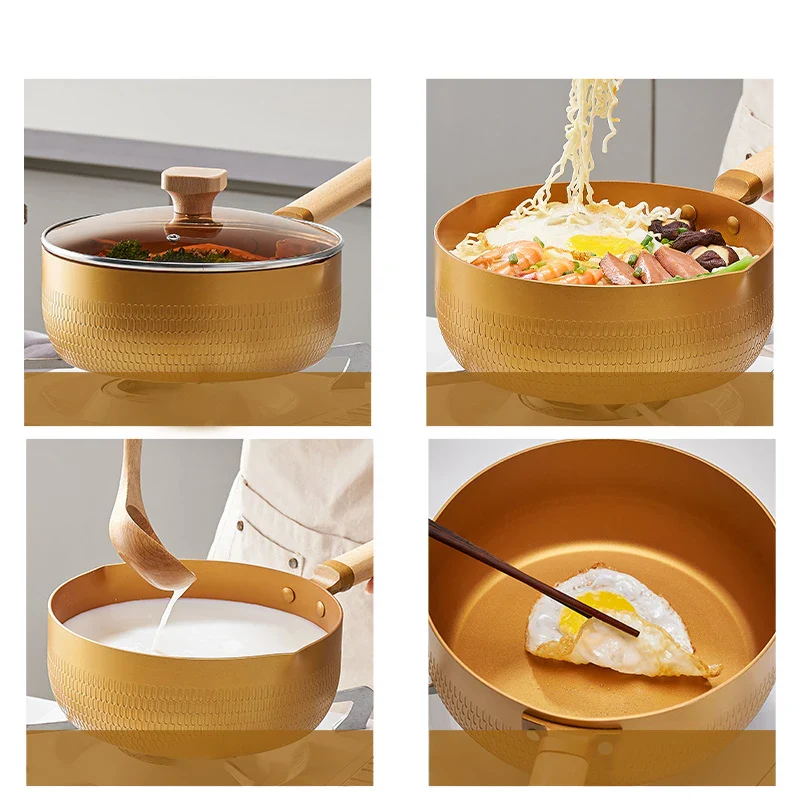 Golden Aluminum Saucepan With Steamer - Image 5