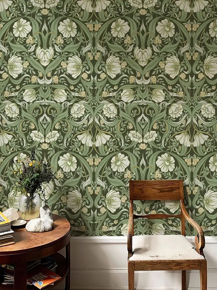 Green Boho Floral Adhesive Wallpaper - Image 7