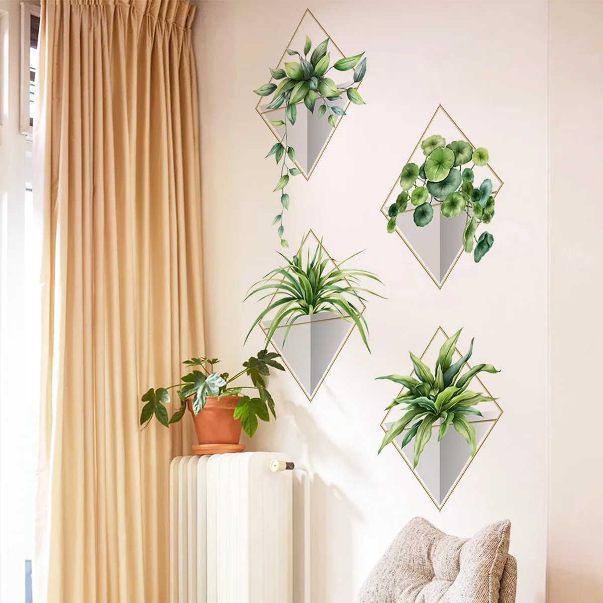 Green Plant Pattern Wall Sticker - Image 6