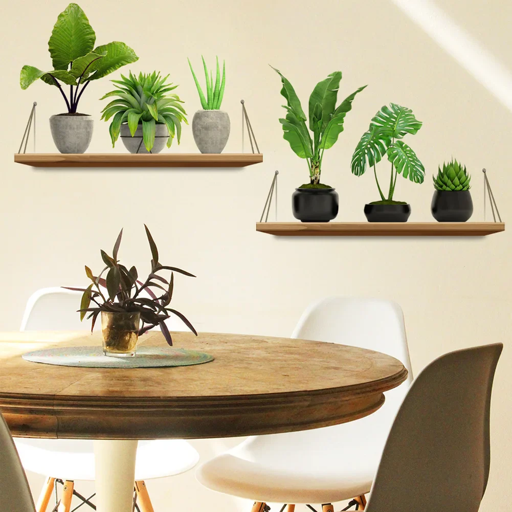 Green Plant Pot Rack Wall Stickers - Image 4