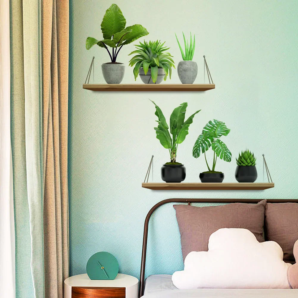 Green Plant Pot Rack Wall Stickers - Image 5