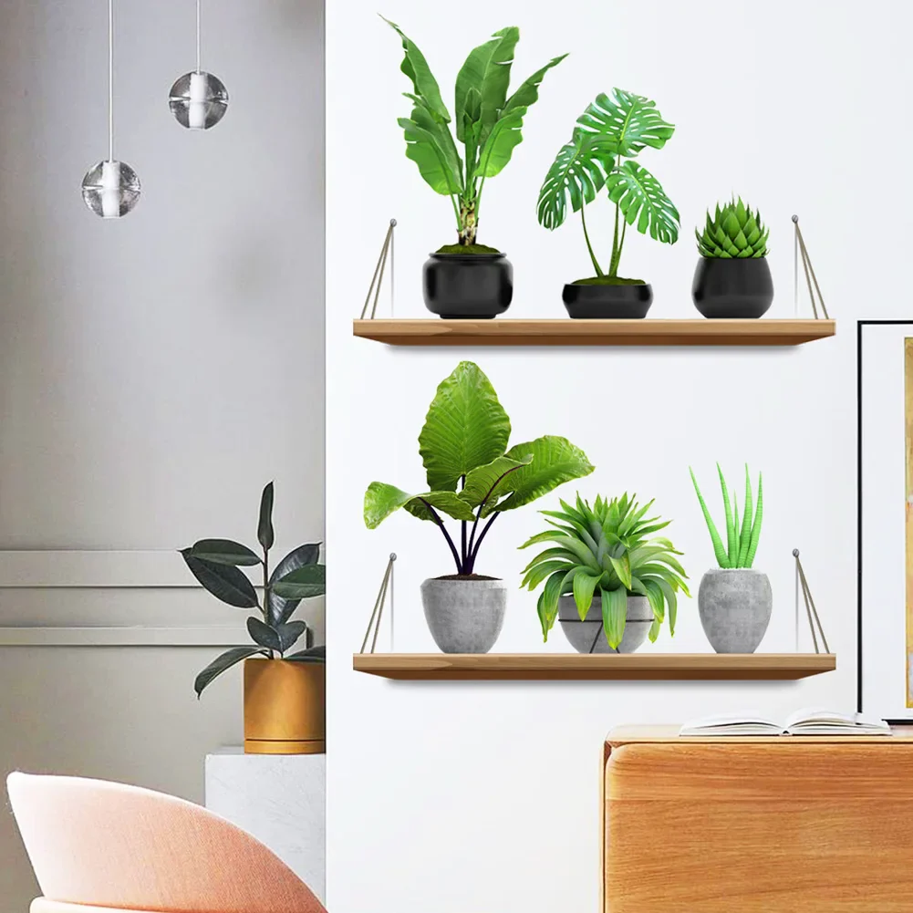 Green Plant Pot Rack Wall Stickers - Image 6