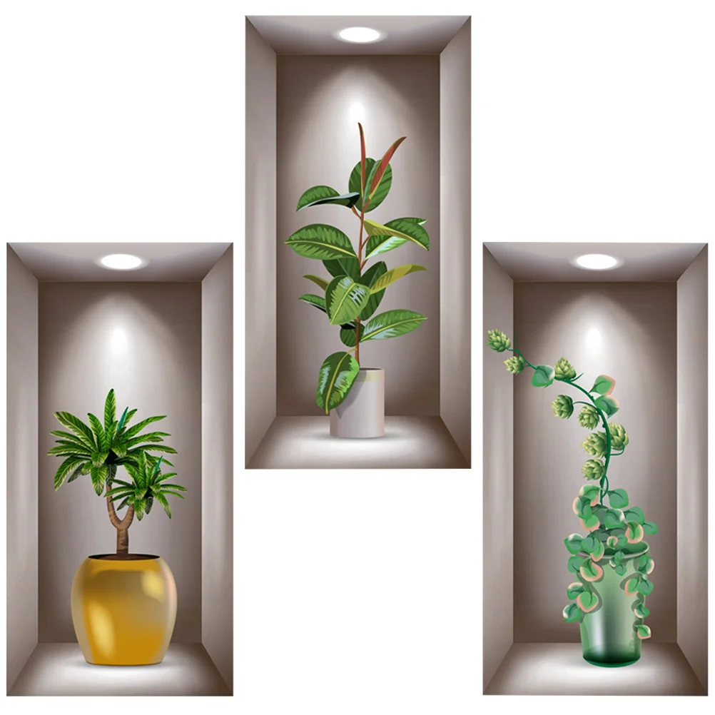 Green Plant Potted Wall Sticker - Image 2