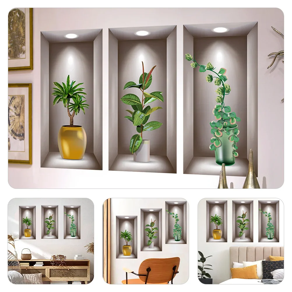 Green Plant Potted Wall Sticker - Image 4