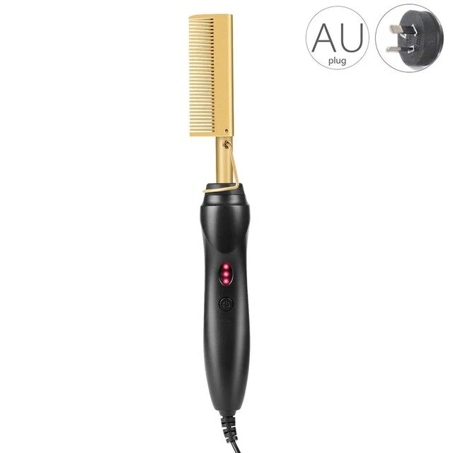 Electric Gold Hair Straightener Hot Comb - Image 12