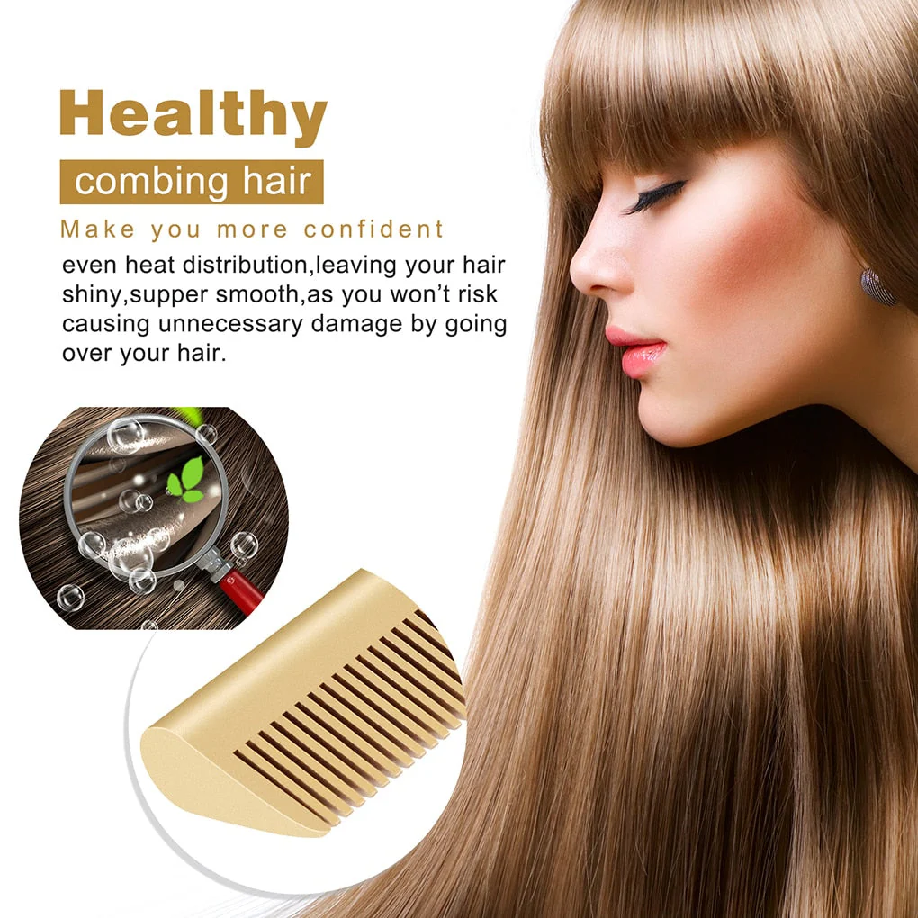 Electric Gold Hair Straightener Hot Comb - Image 3