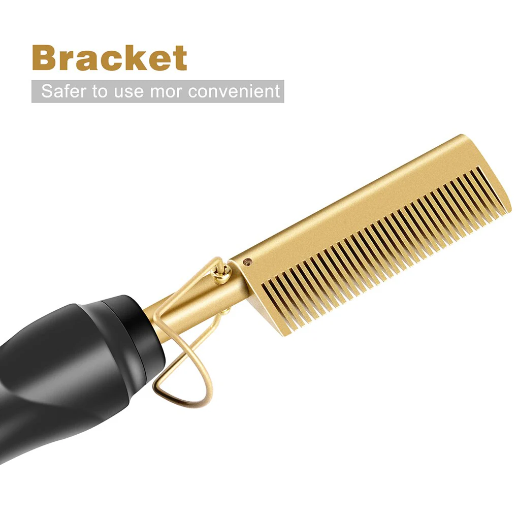 Electric Gold Hair Straightener Hot Comb - Image 6
