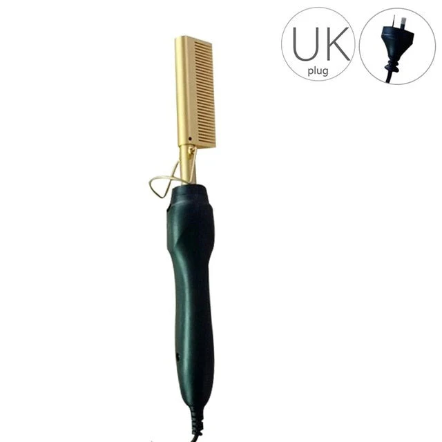Electric Gold Hair Straightener Hot Comb - Image 9
