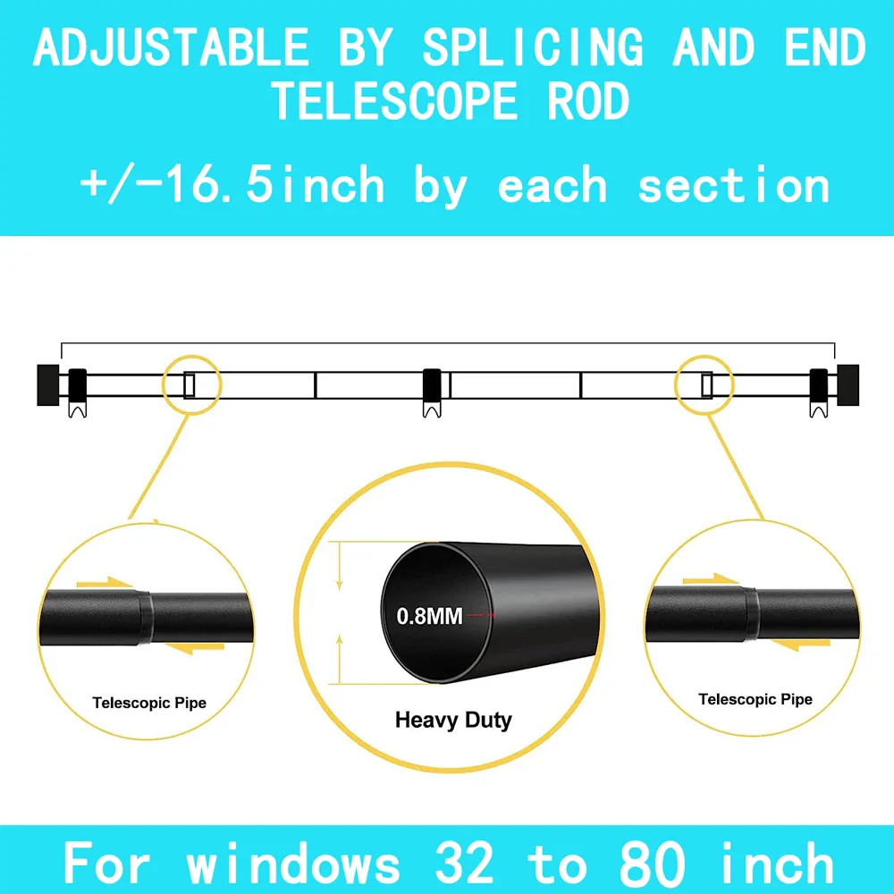 Heavy Duty Adjustable Curtain Rod - Image 12