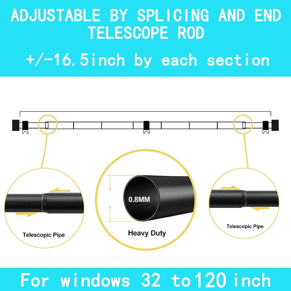 Heavy Duty Adjustable Curtain Rod - Image 14