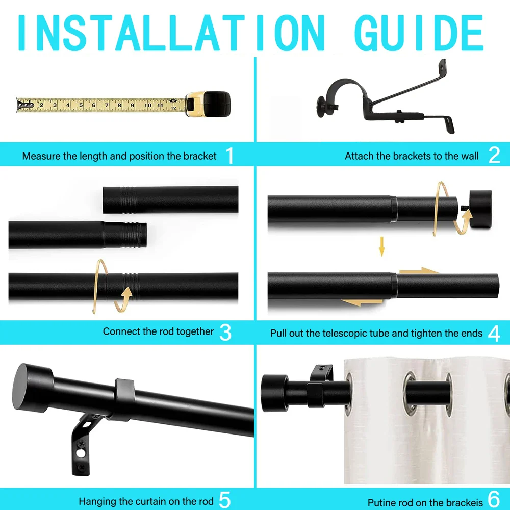 Heavy Duty Adjustable Curtain Rod - Image 16