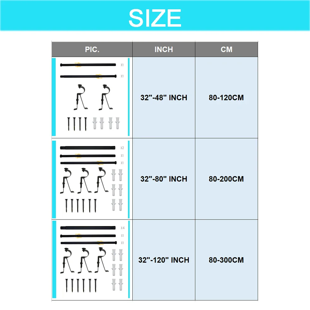 Heavy Duty Adjustable Curtain Rod - Image 8
