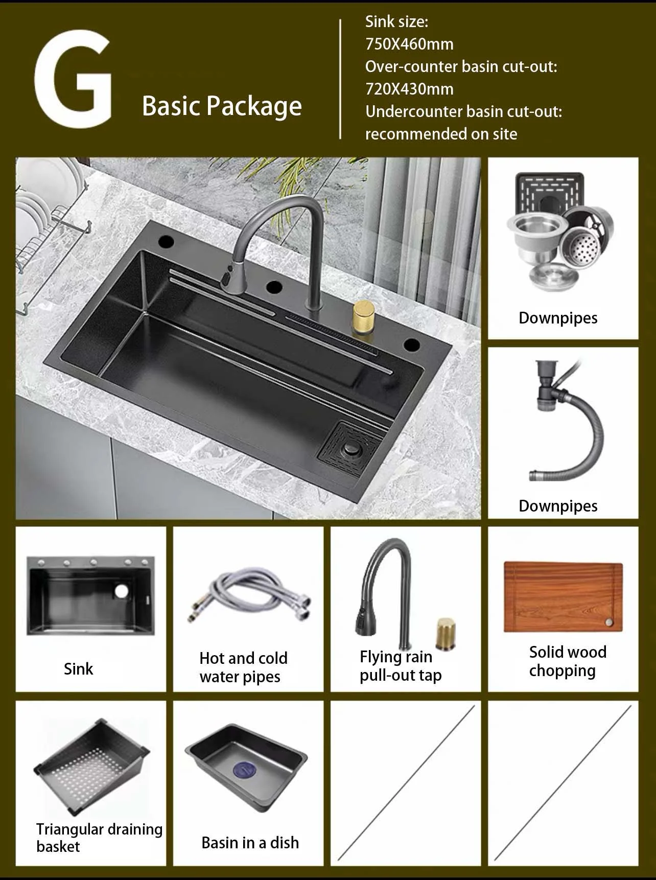 Hidden Stainless Steel Flying Waterfall Sink - Image 10