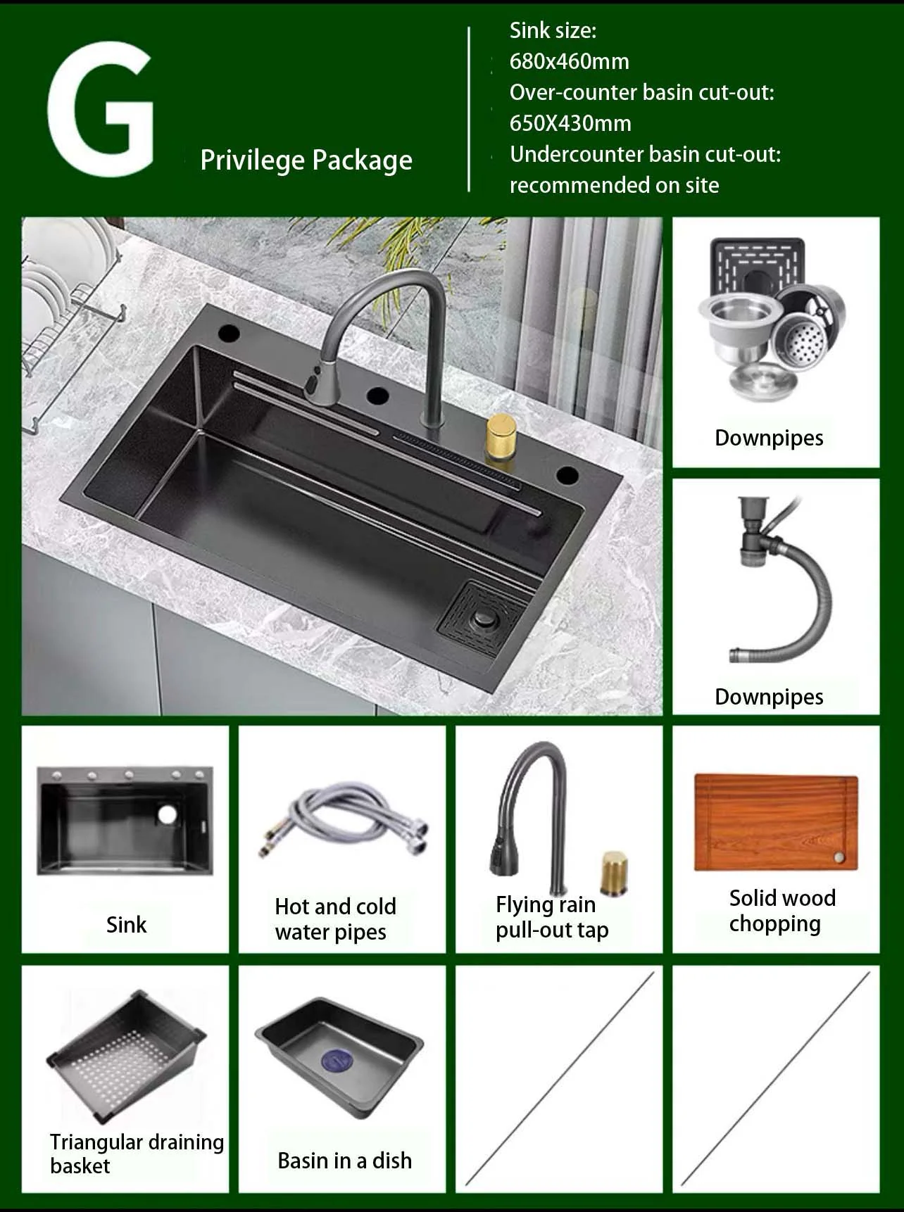 Hidden Stainless Steel Flying Waterfall Sink - Image 12