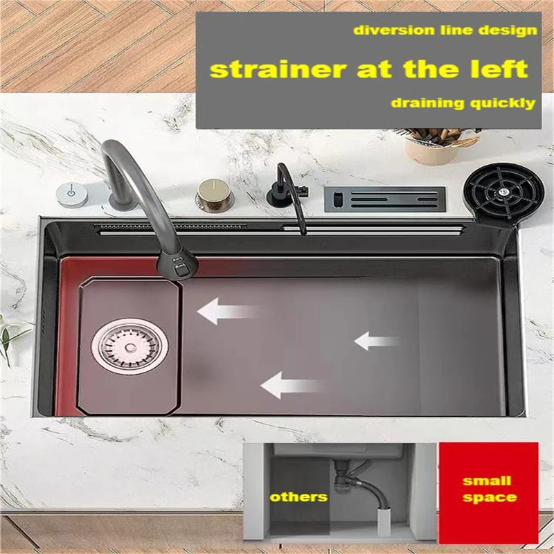 Hidden Stainless Steel Flying Waterfall Sink - Image 17