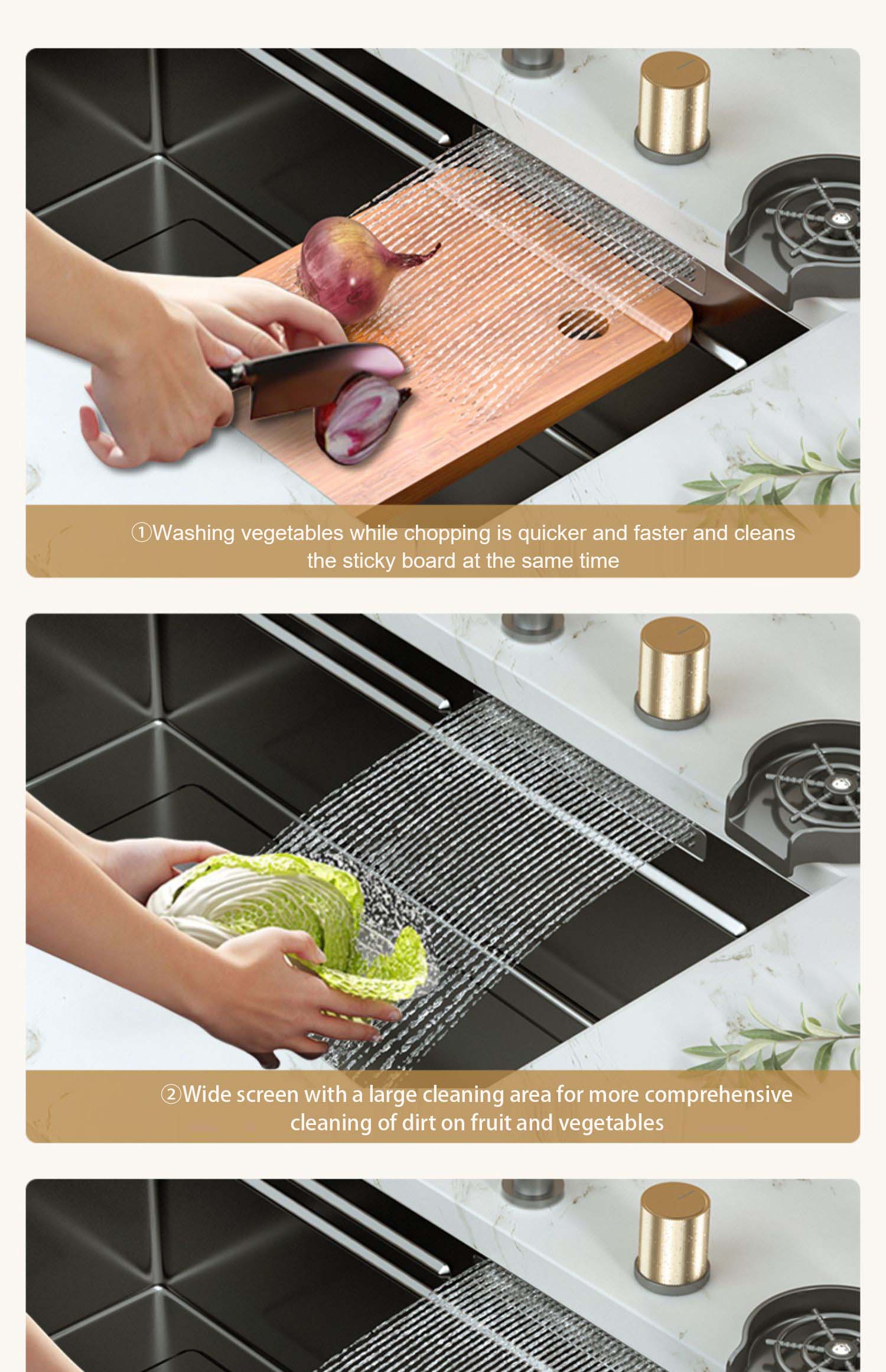 Hidden Stainless Steel Flying Waterfall Sink - Image 22