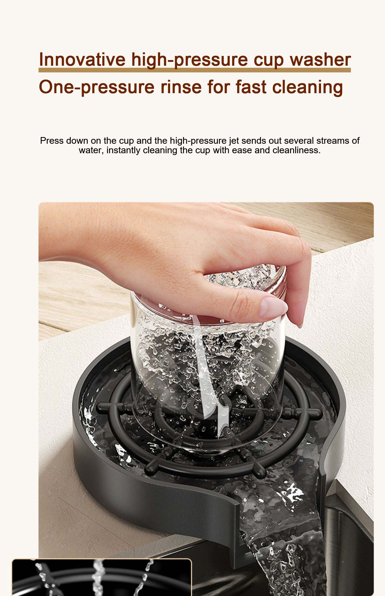 Hidden Stainless Steel Flying Waterfall Sink - Image 26