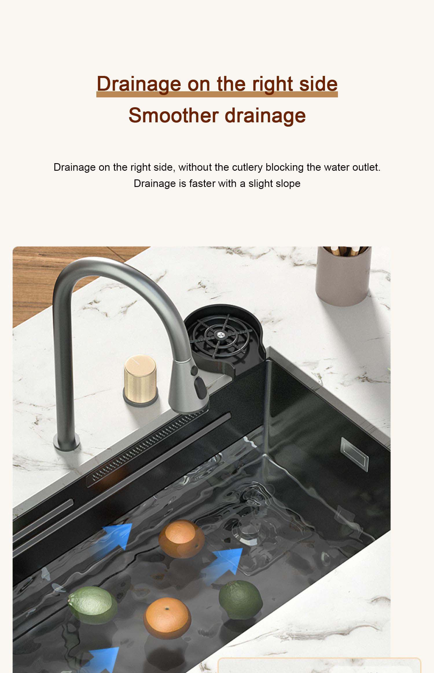 Hidden Stainless Steel Flying Waterfall Sink - Image 33