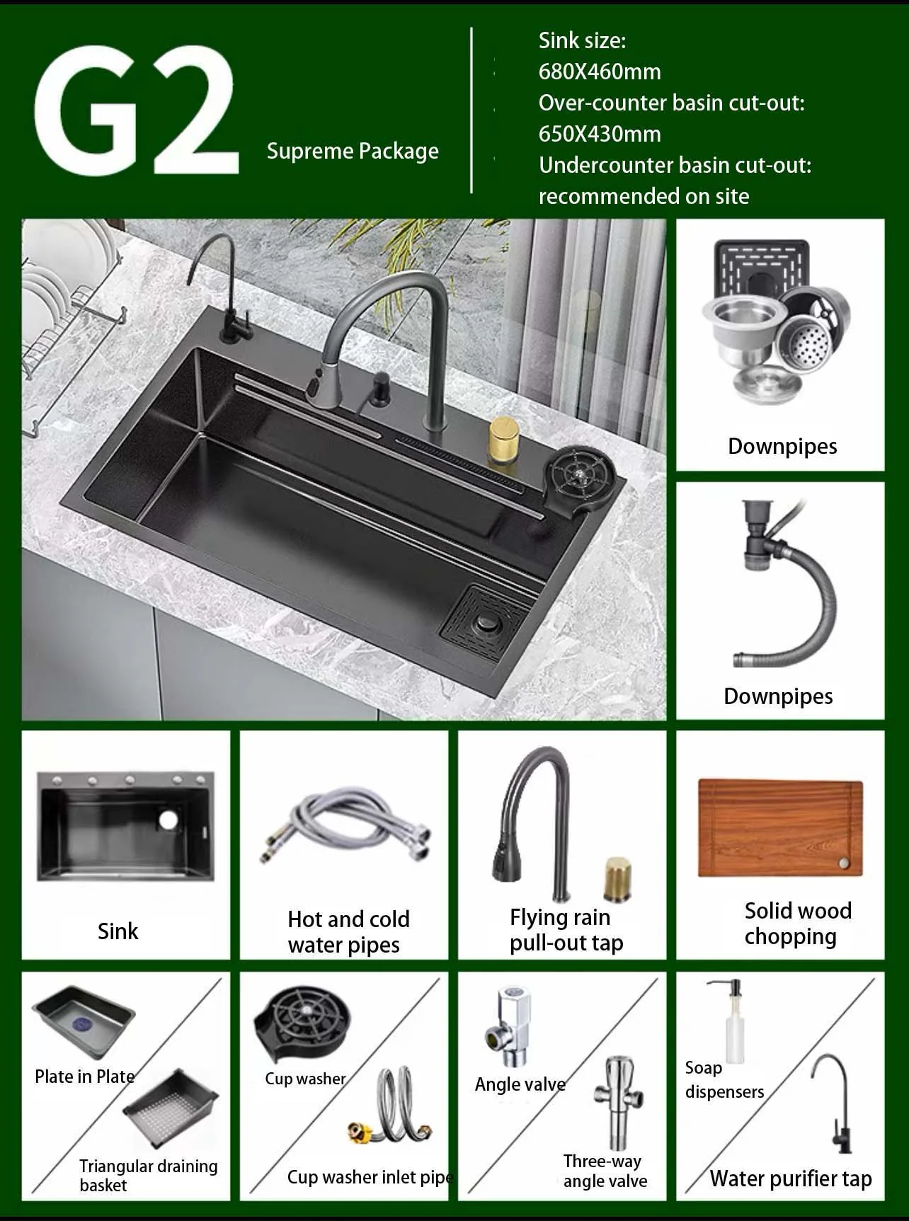 Hidden Stainless Steel Flying Waterfall Sink - Image 4