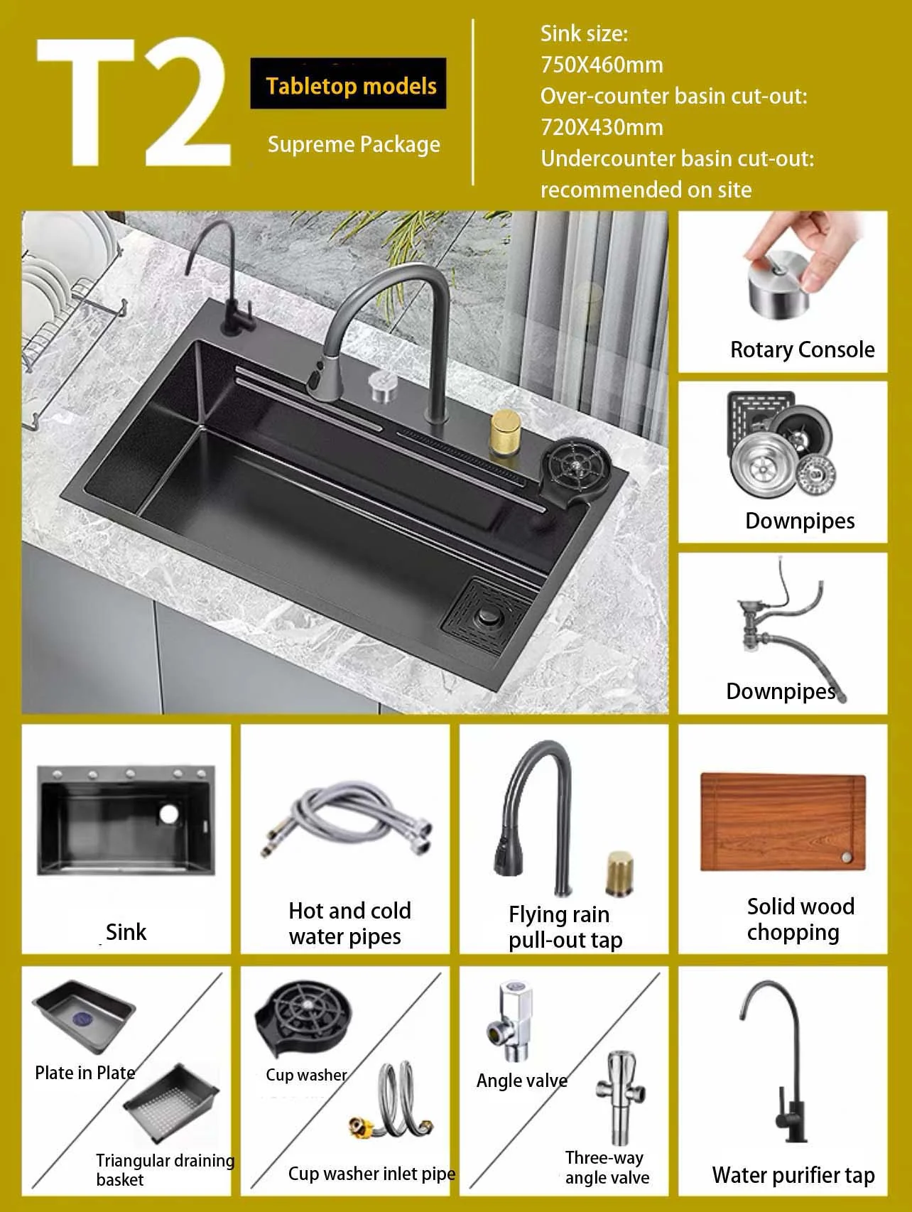 Hidden Stainless Steel Flying Waterfall Sink - Image 7