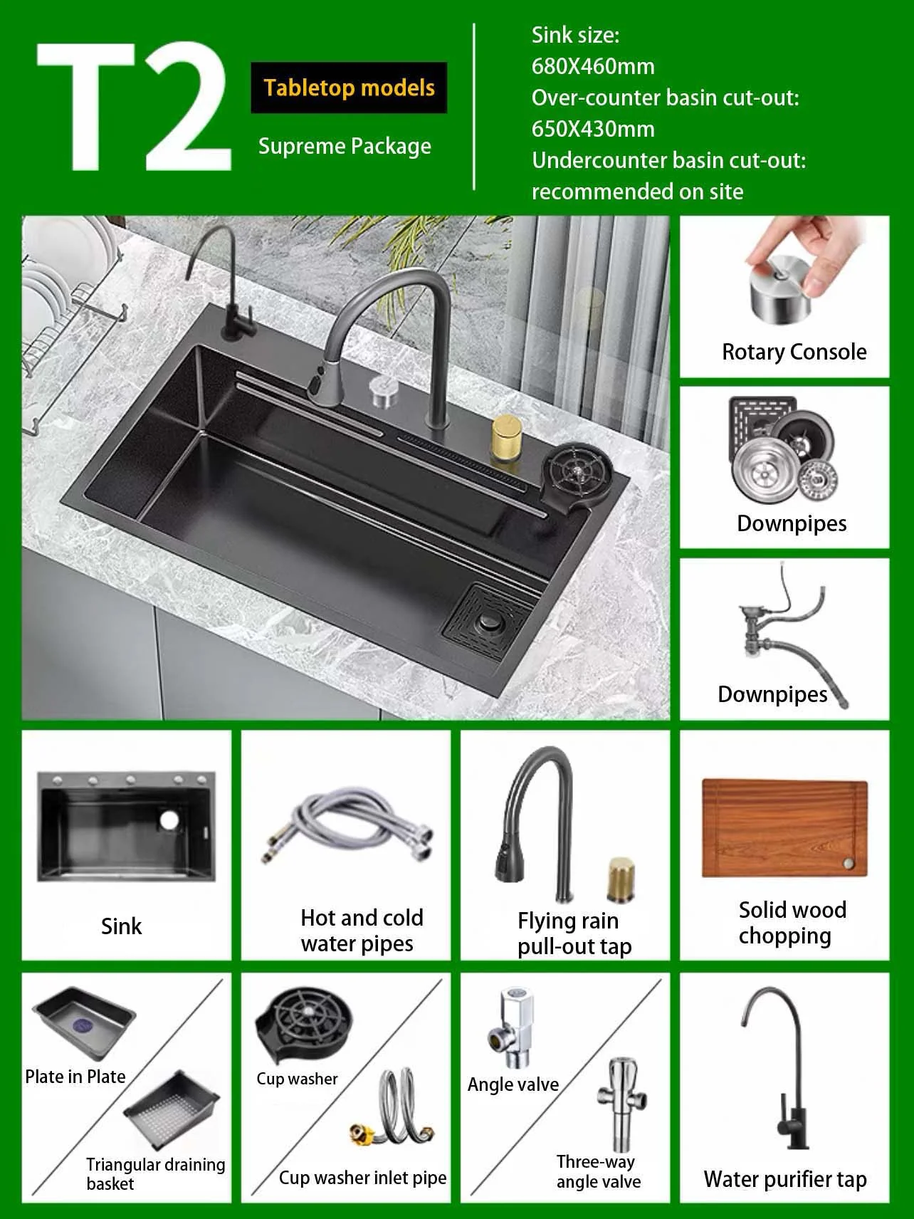 Hidden Stainless Steel Flying Waterfall Sink - Image 8