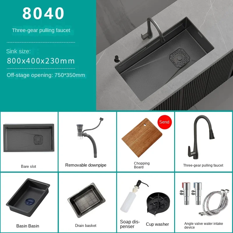 Honeycomb Embossed Waterfall Kitchen Sink - Image 16