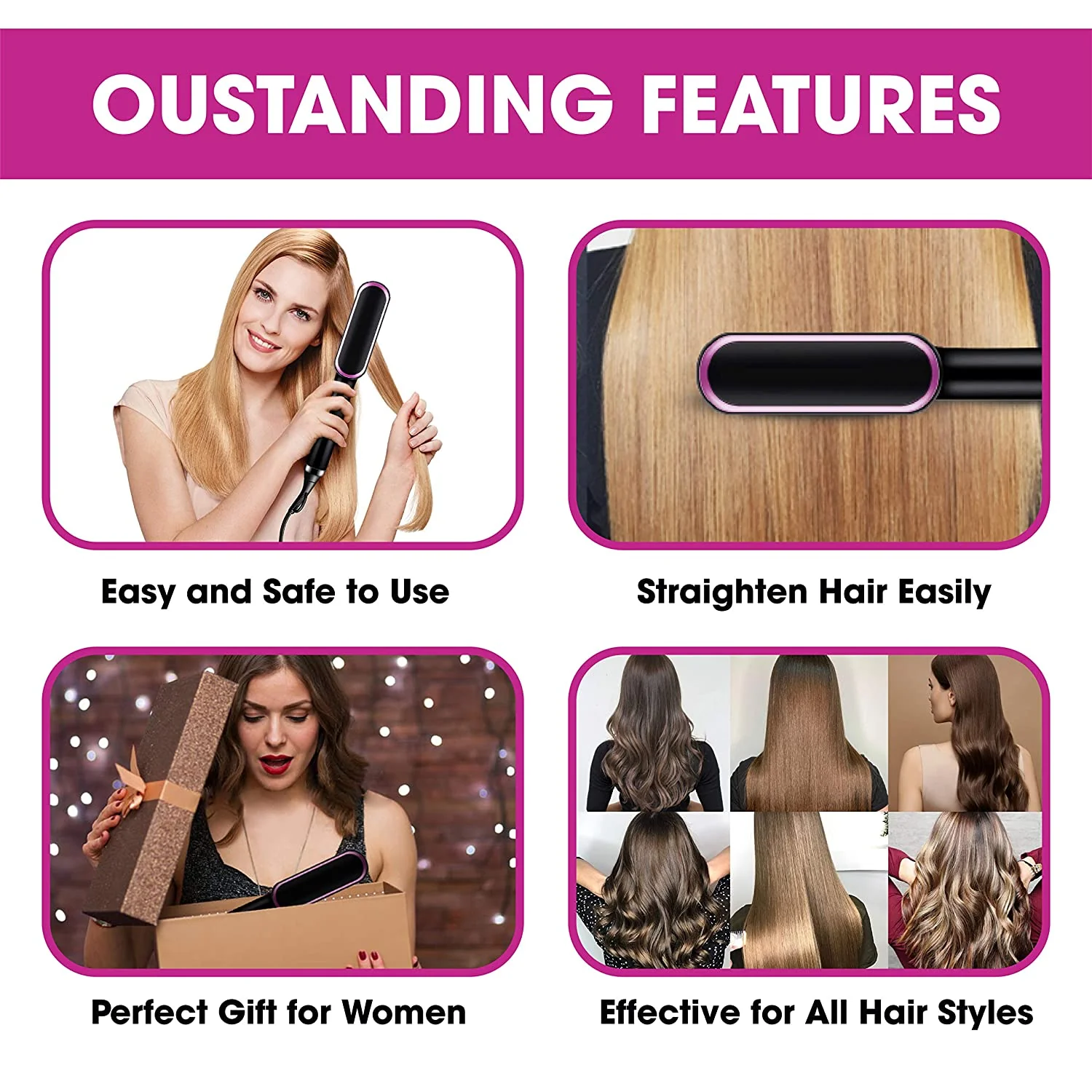 Hot Air Straightening Hair Comb - Image 14