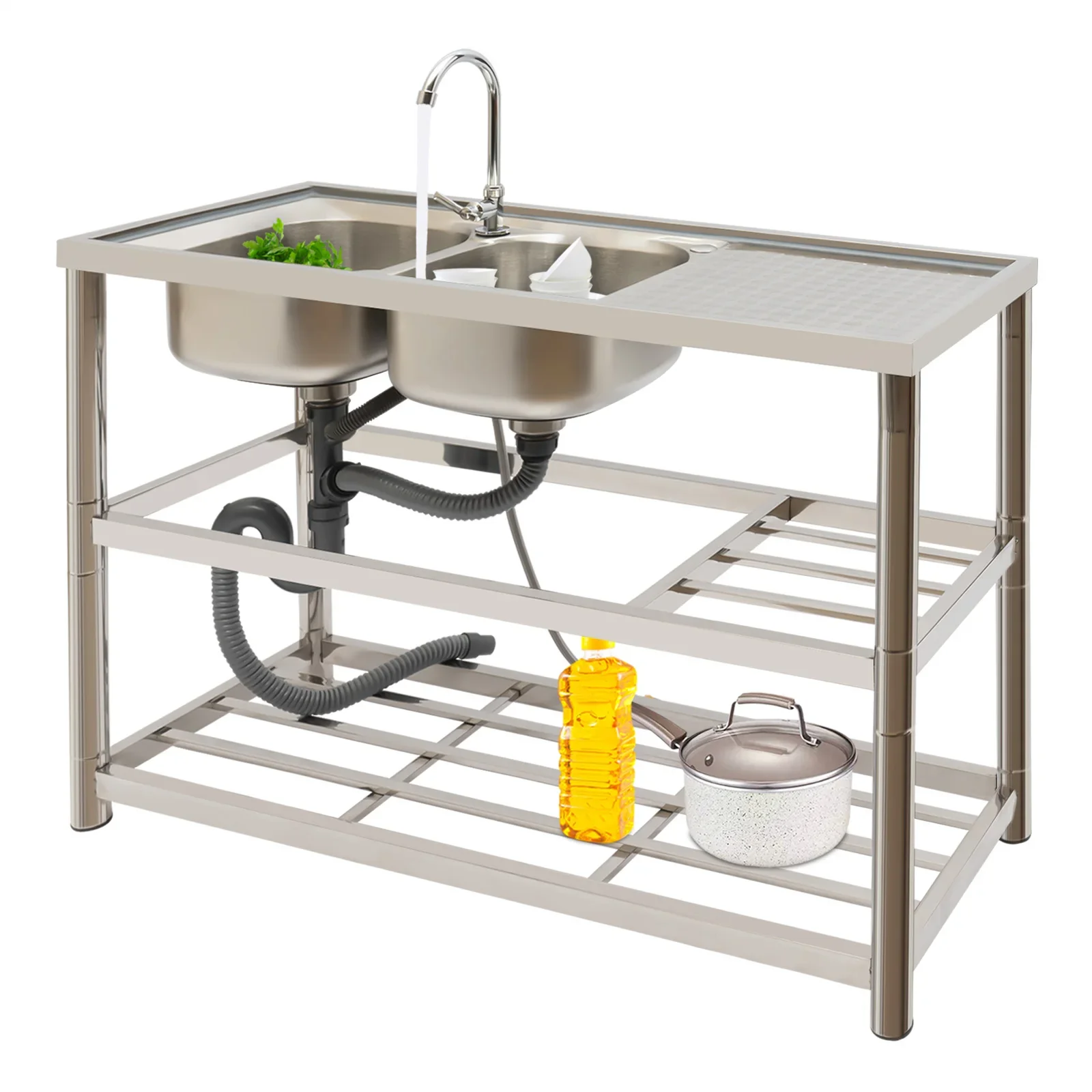 Inox Double Kitchen Sink Stand - Image 5