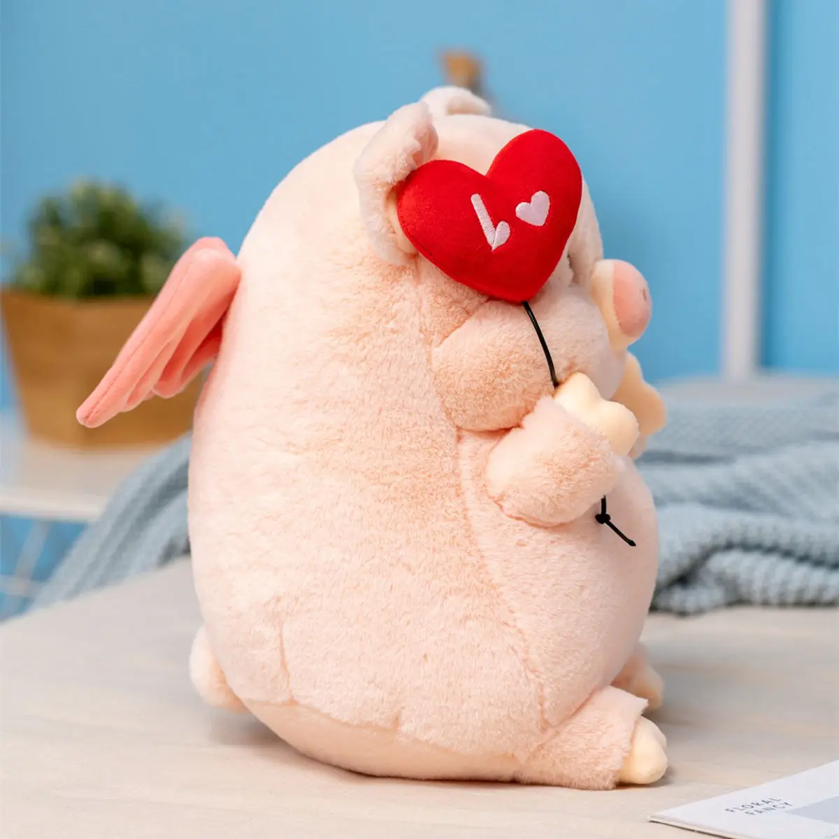 Kawaii Angel Pig Plush Doll - Image 12