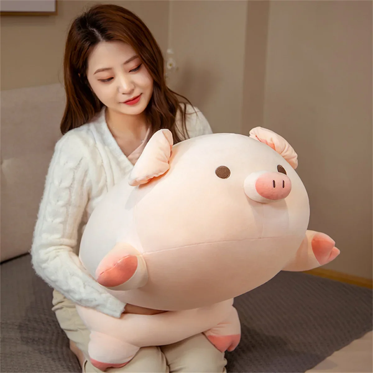 Kawaii Pink Pig Plush Pillow - Image 4