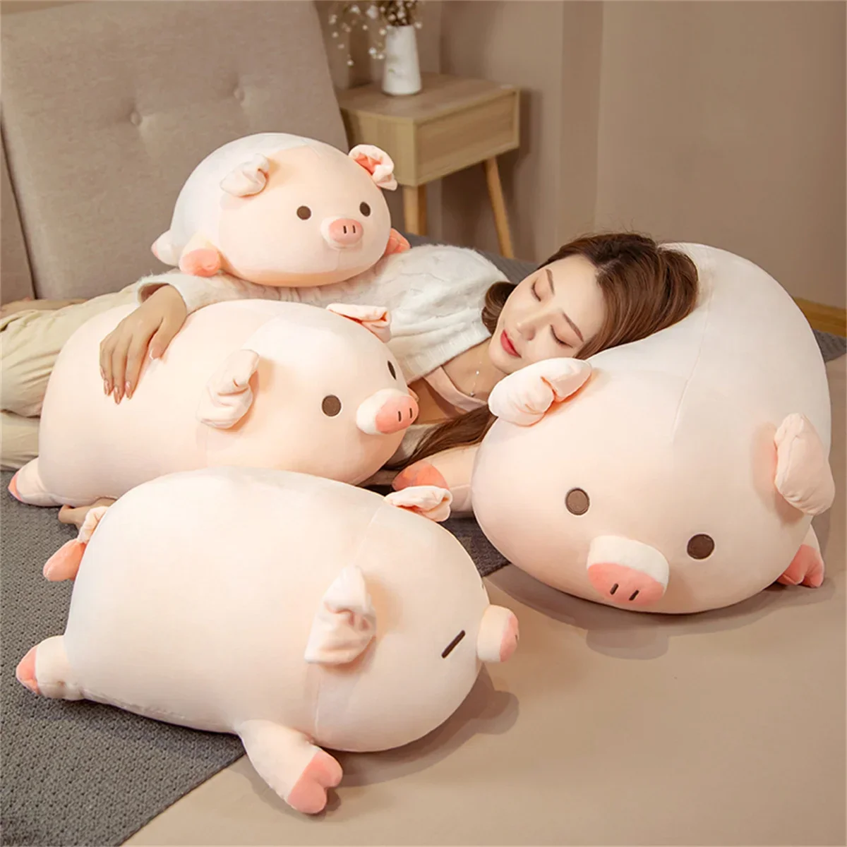 Kawaii Pink Pig Plush Pillow - Image 5