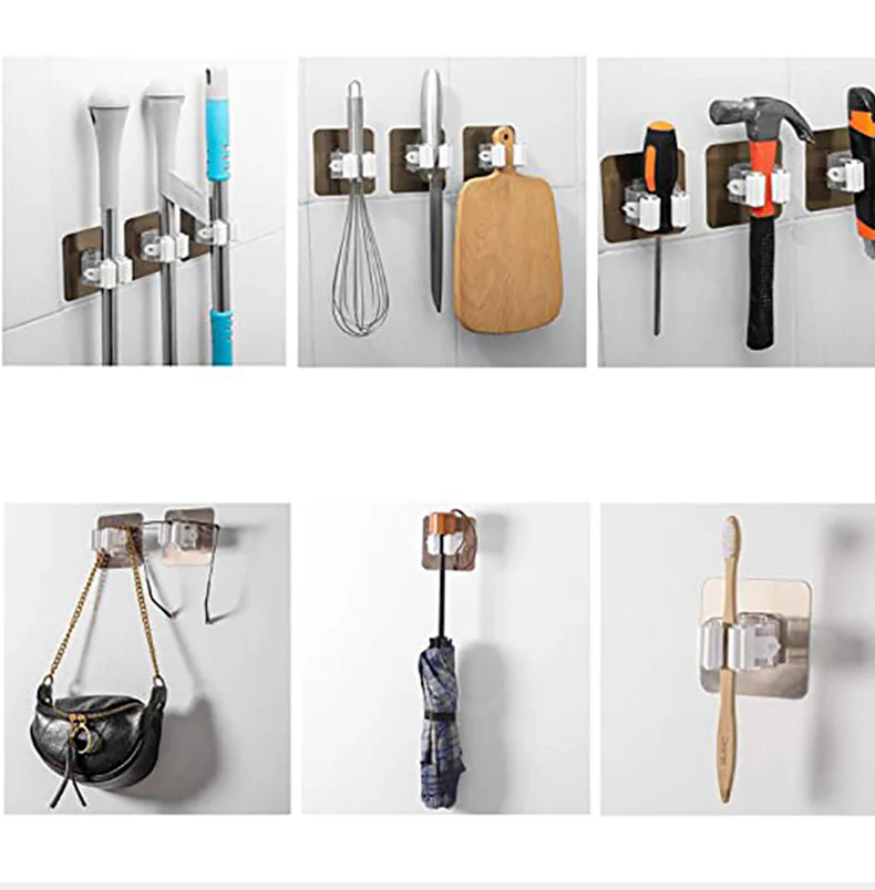 Kitchen Multi-Purpose Mop Holder Hooks - Image 14