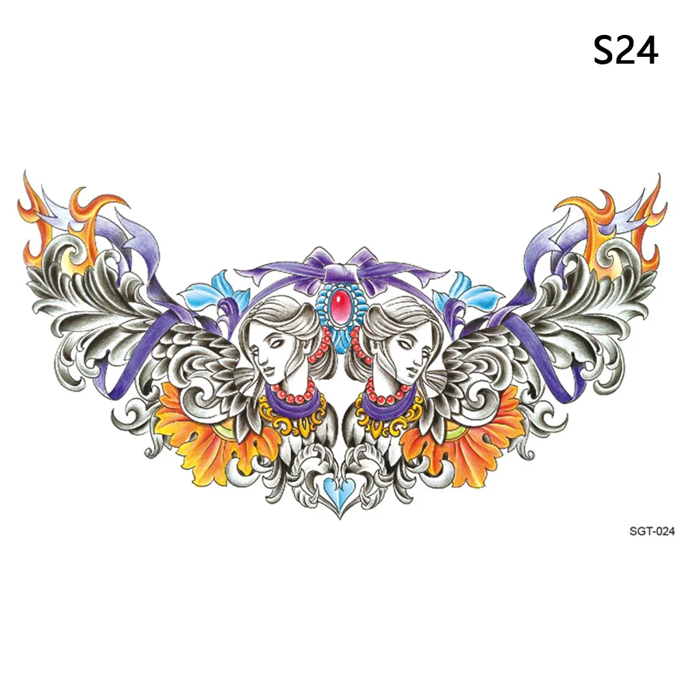 Large Chest Waist Shoulder Back Temporary Tattoo Sticker - Image 17
