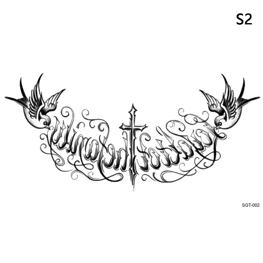 Large Chest Waist Shoulder Back Temporary Tattoo Sticker - Image 20