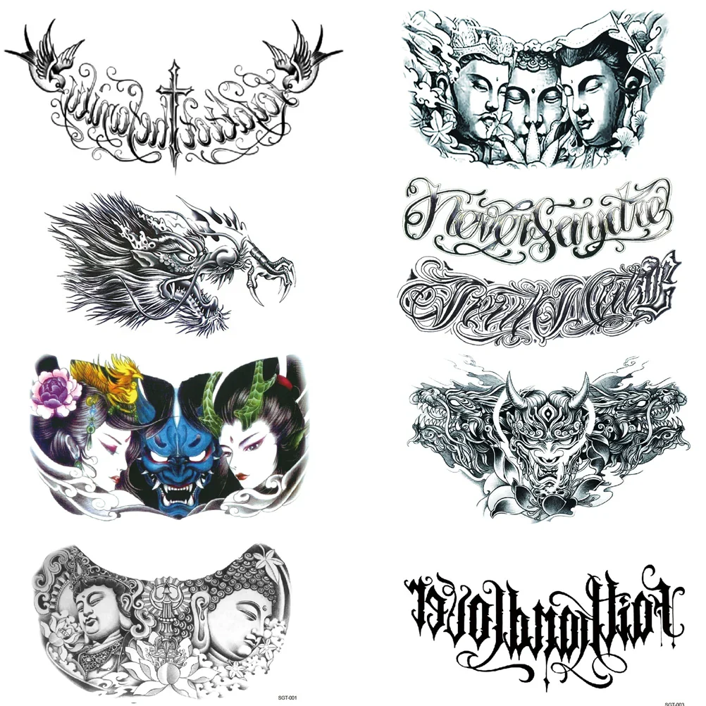 Large Chest Waist Shoulder Back Temporary Tattoo Sticker - Image 5