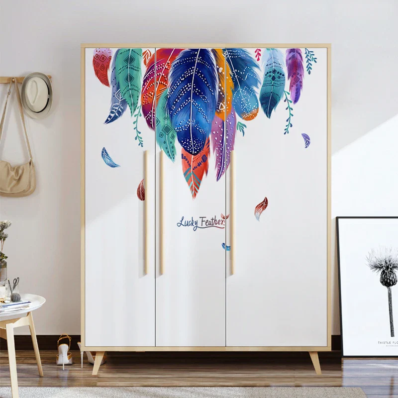 Large Colorful Feather Wall Stickers - Image 5
