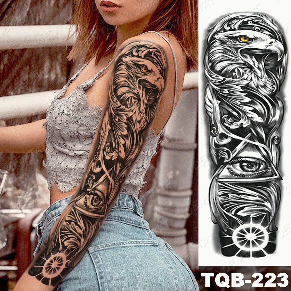 Large Full Arm Sleeve Waterproof Temporary Tattoo - Image 10