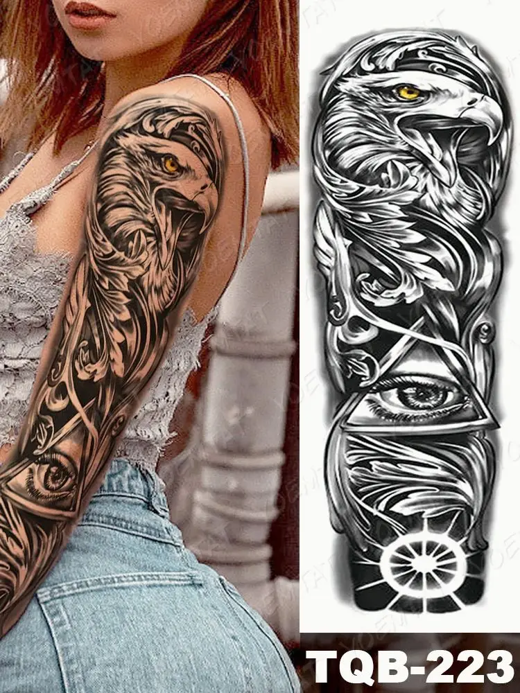 Large Full Arm Sleeve Waterproof Temporary Tattoo - Image 4