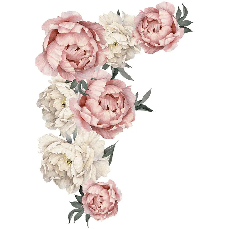 Large Pink Peony Flower Wall Stickers - Image 6