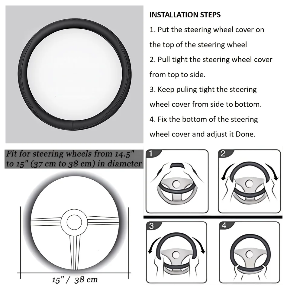 Leather Steering Wheel Cover - Image 25