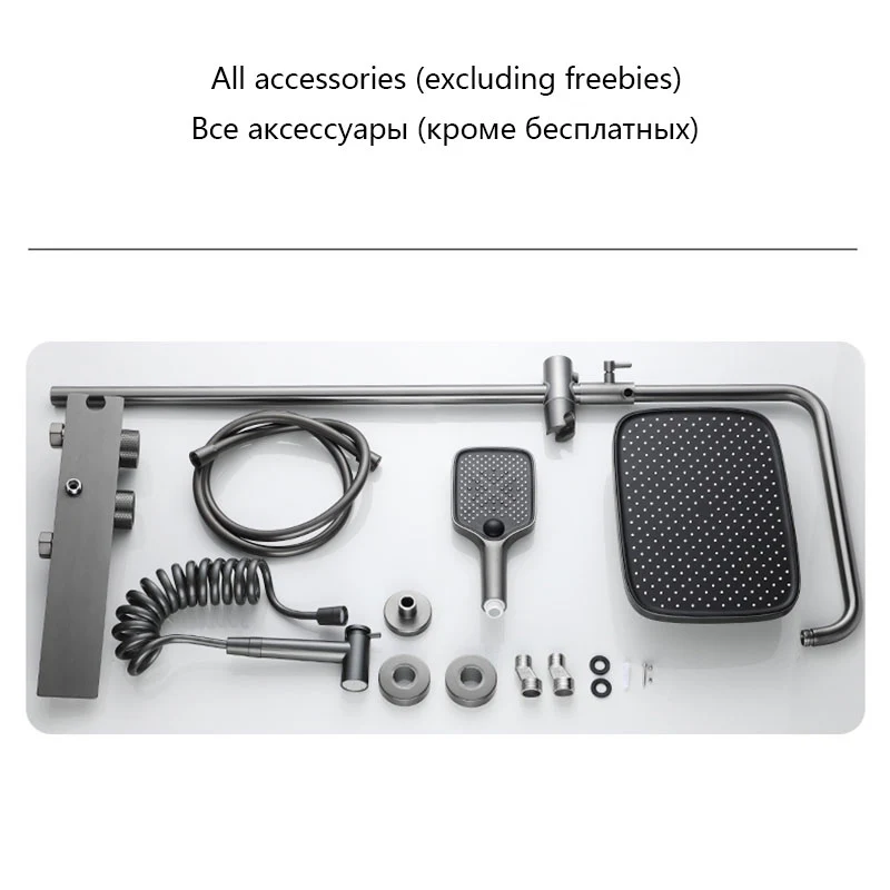 LED Display Digital Grey Knob Shower Set - Image 4