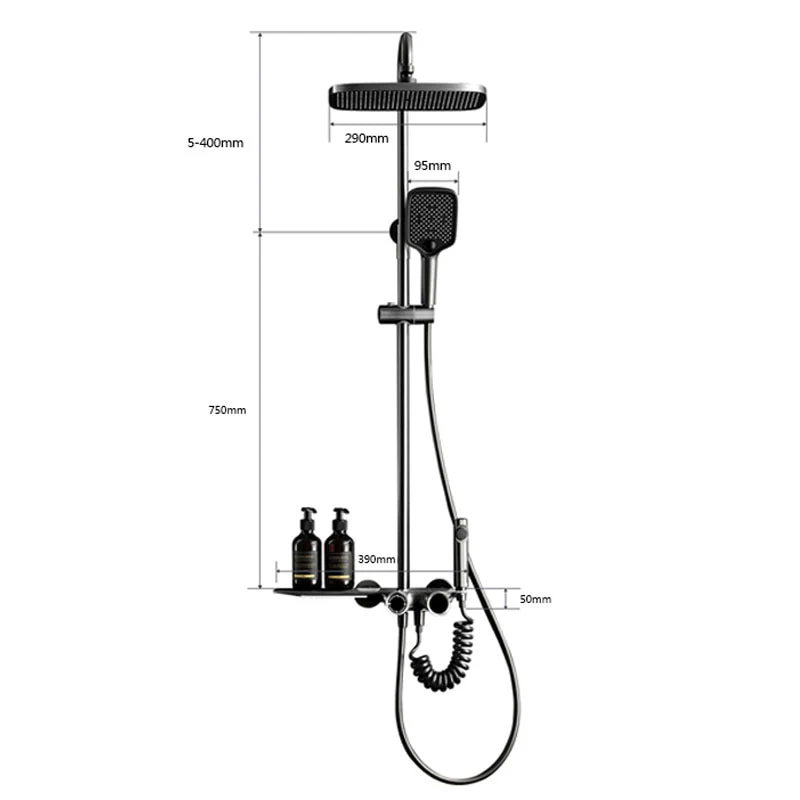 LED Display Digital Grey Knob Shower Set - Image 7